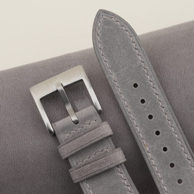 grey nubuck leather watch strap – photo 4