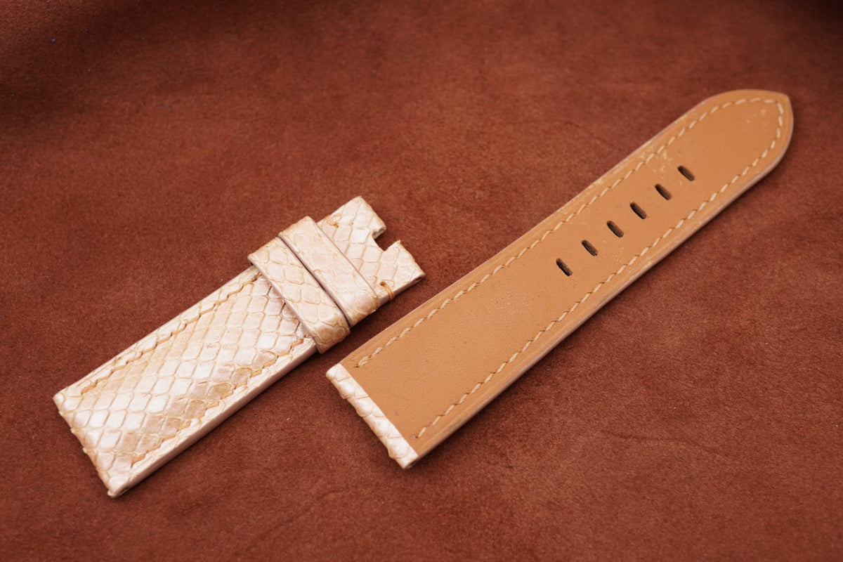 beige python leather watch strap – photo 4