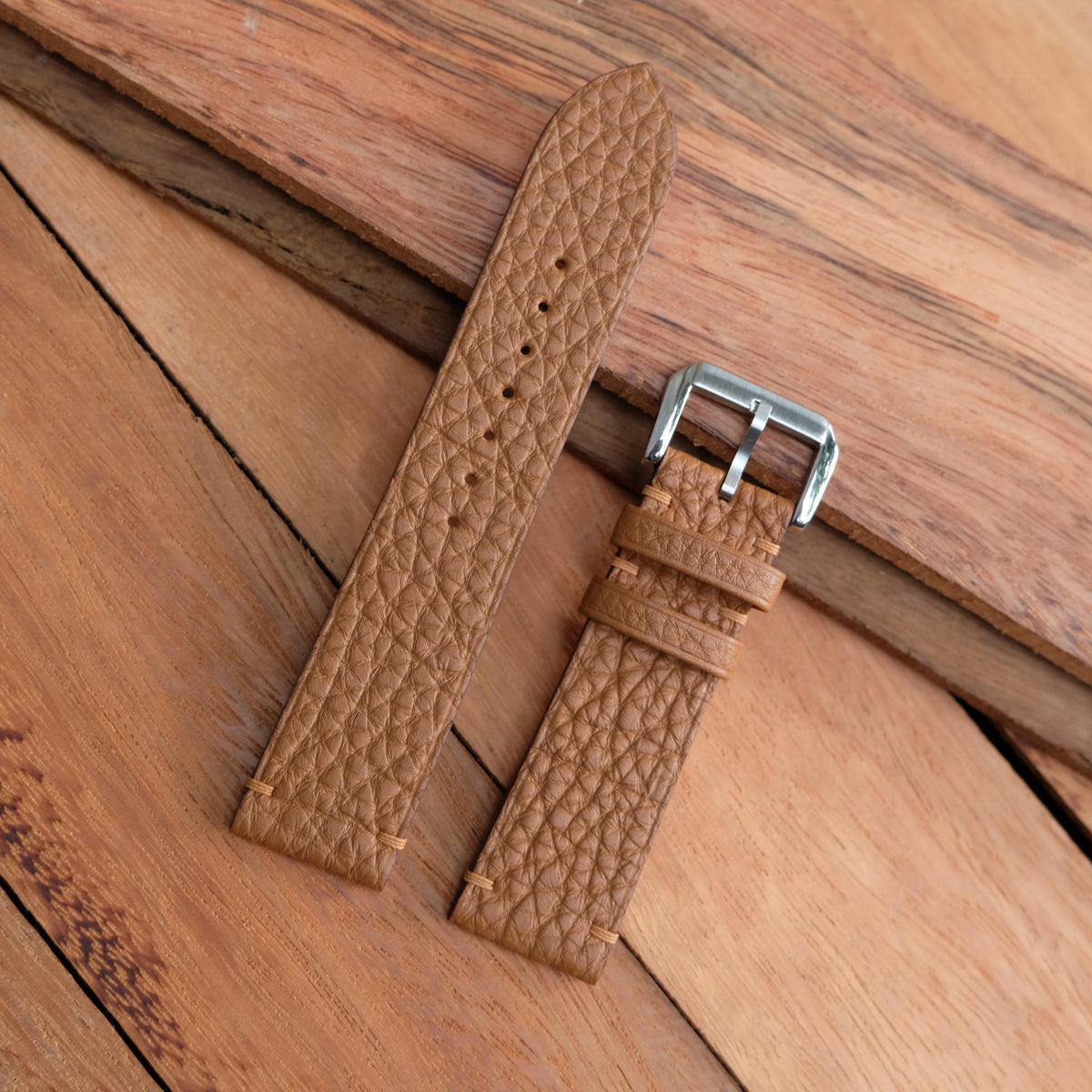 brown togo leather watch strap – photo 4