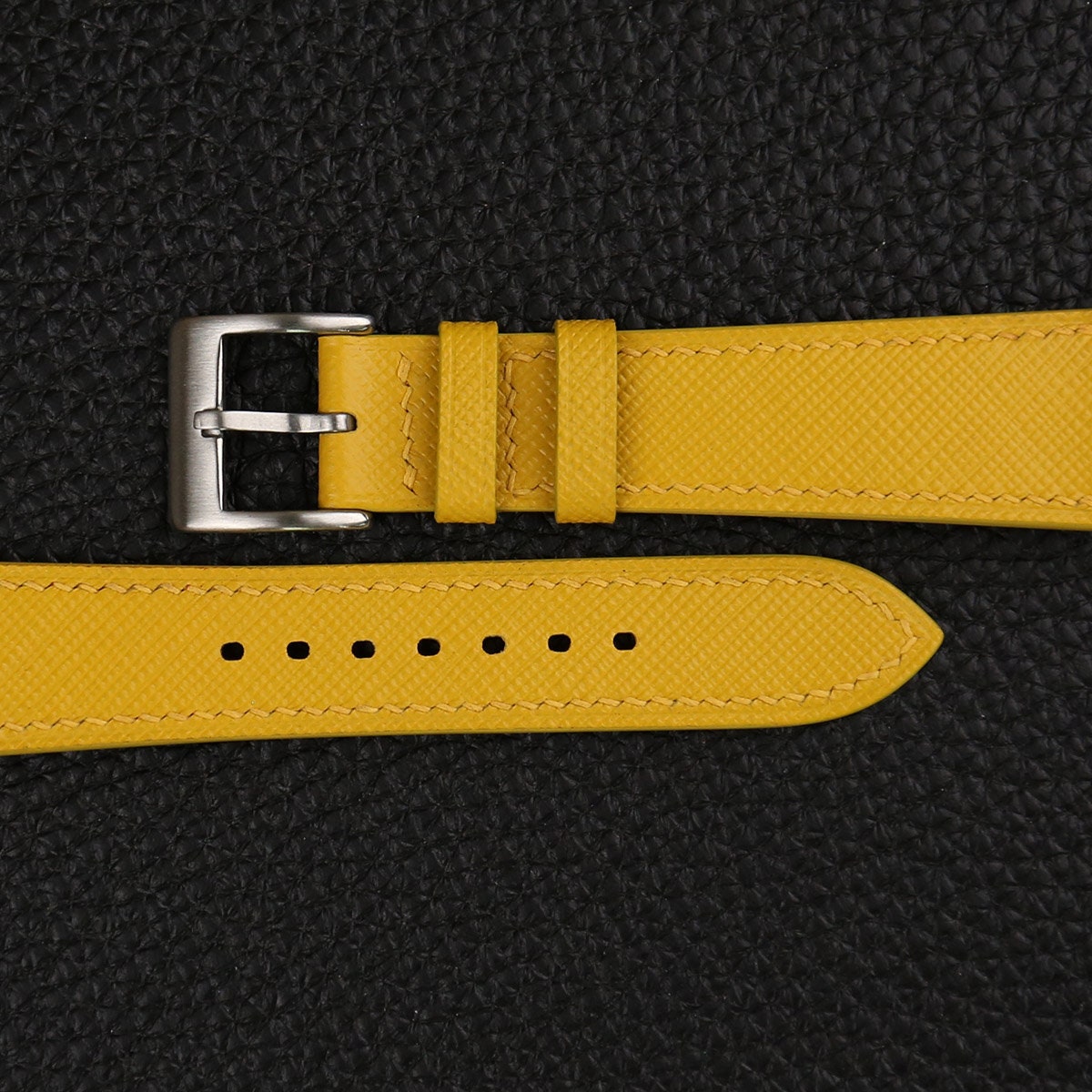 yellow saffiano leather watch strap – photo 4