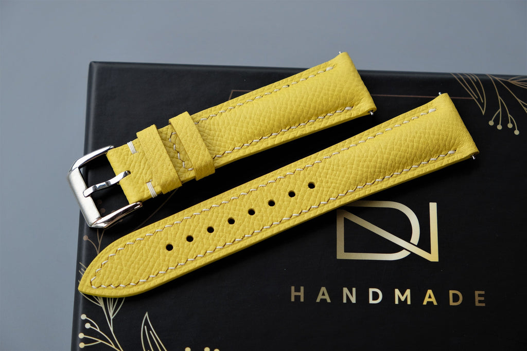 yellow epsom leather watch strap – photo 4