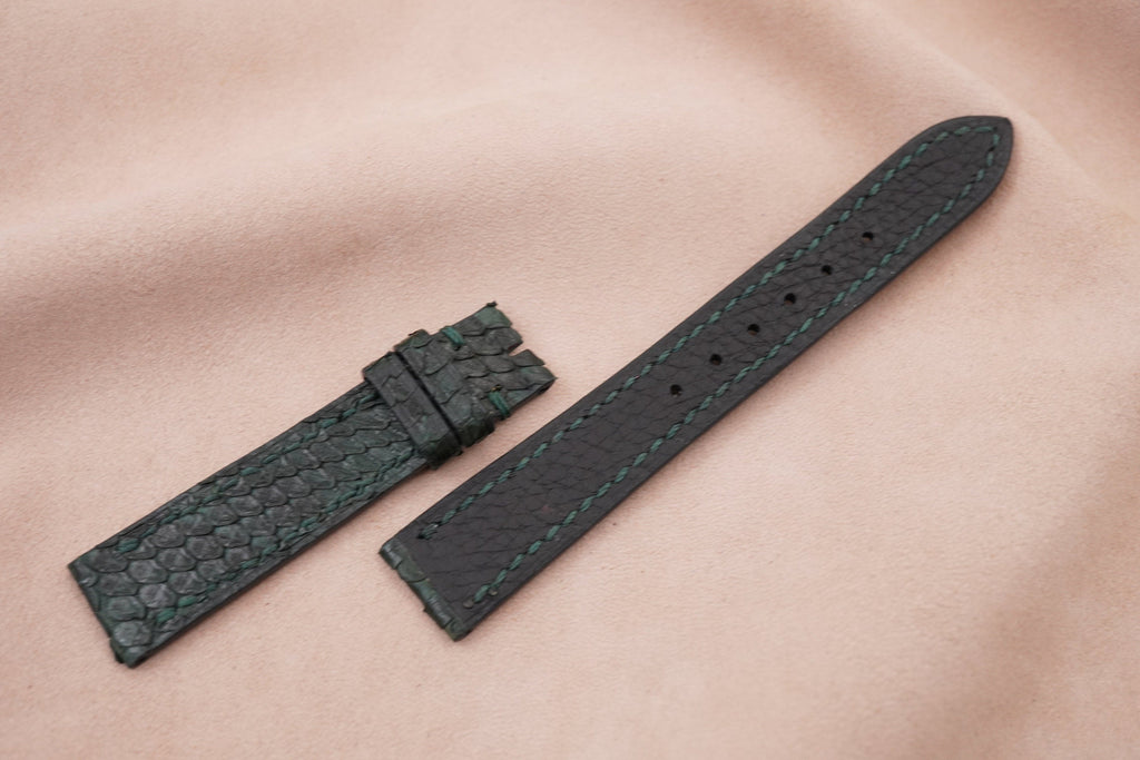 dark green python leather watch strap – photo 4
