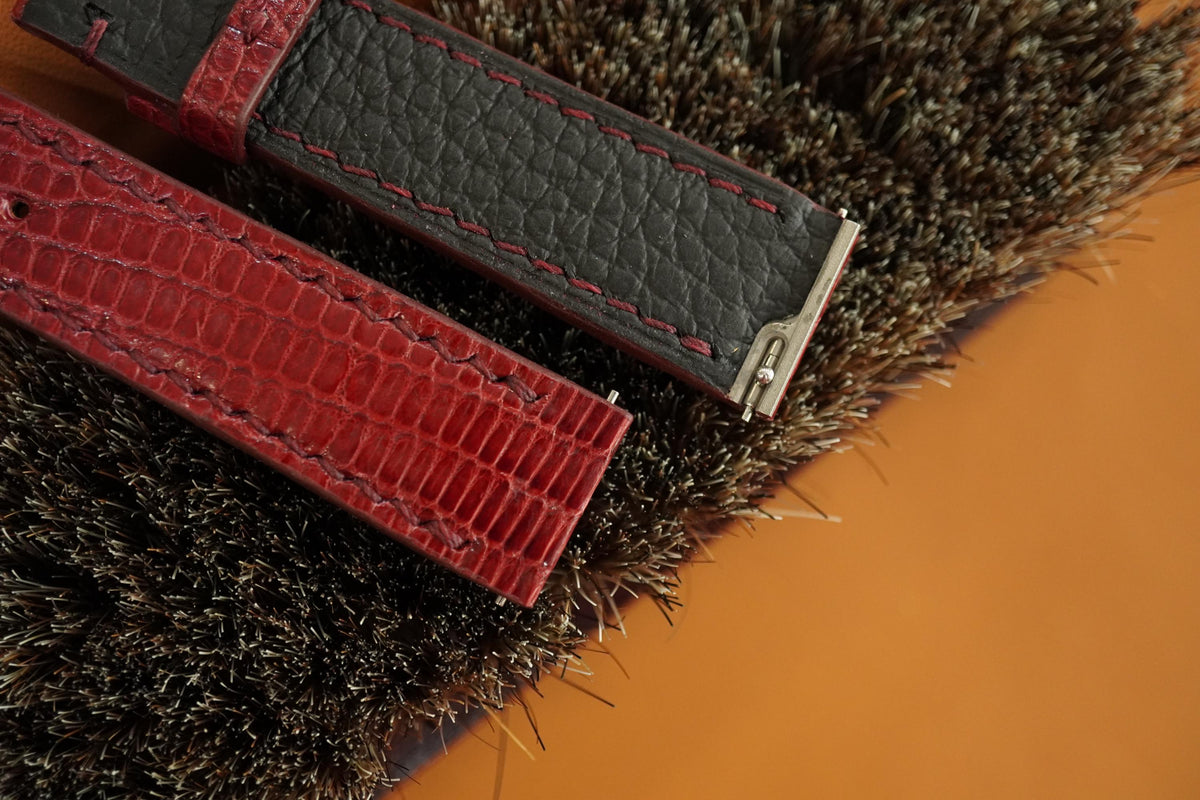 red lizard leather watch strap – photo 4
