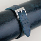 blue waxed leather watch strap – photo 4