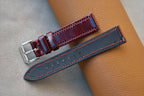 burgundy shell cordovan leather watch strap – photo 4