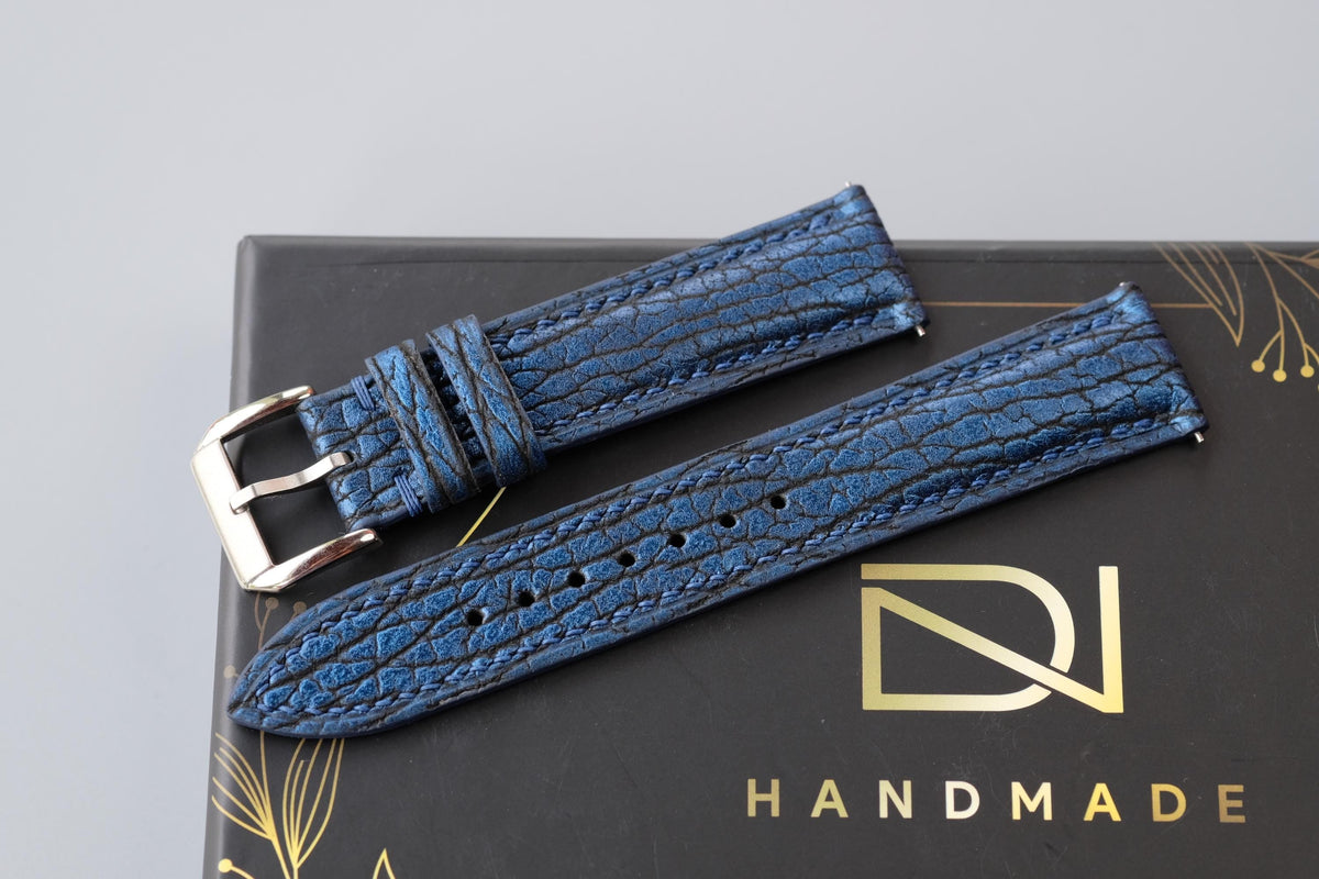 blue shark leather watch strap – photo 4