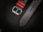 black & red vachetta leather watch strap – photo 4