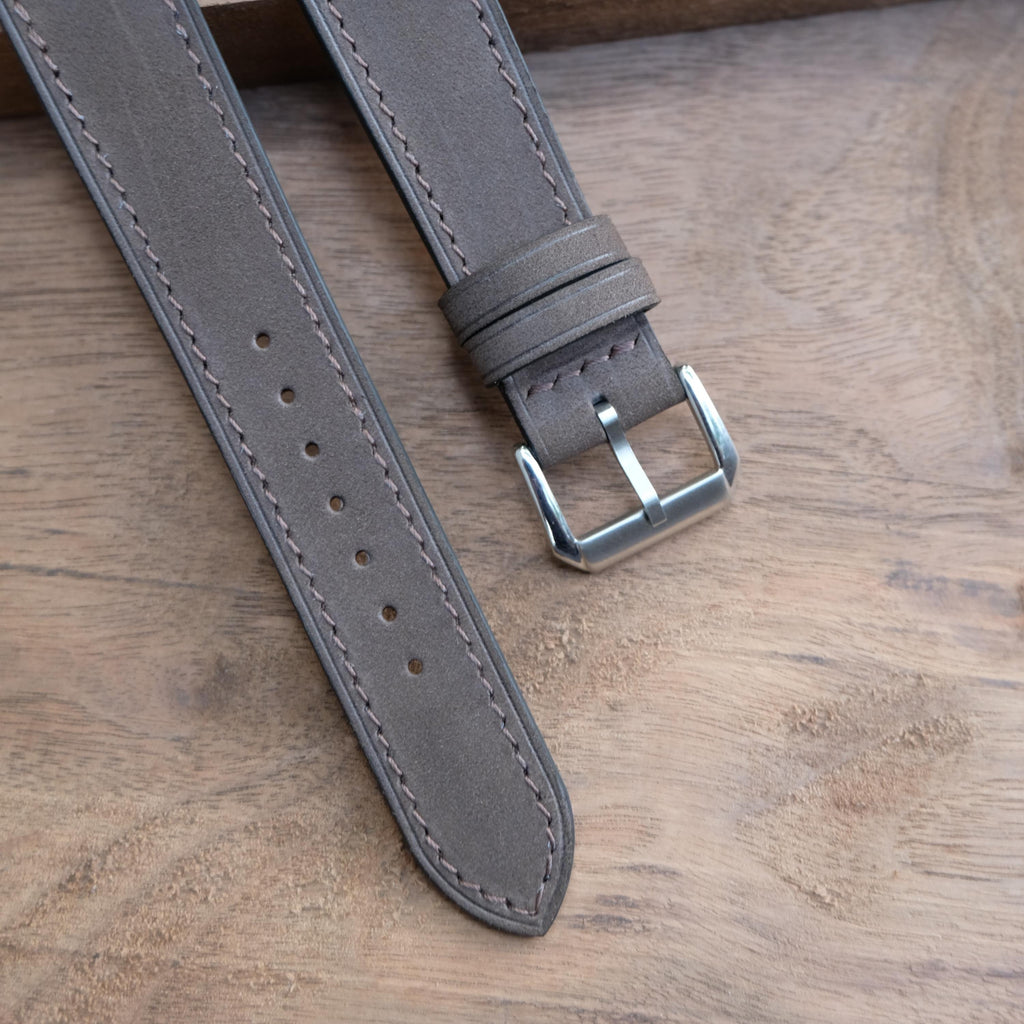 dark brown nubuck leather watch strap – photo 4