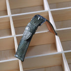 olive green ostrich leg leather watch strap – photo 4