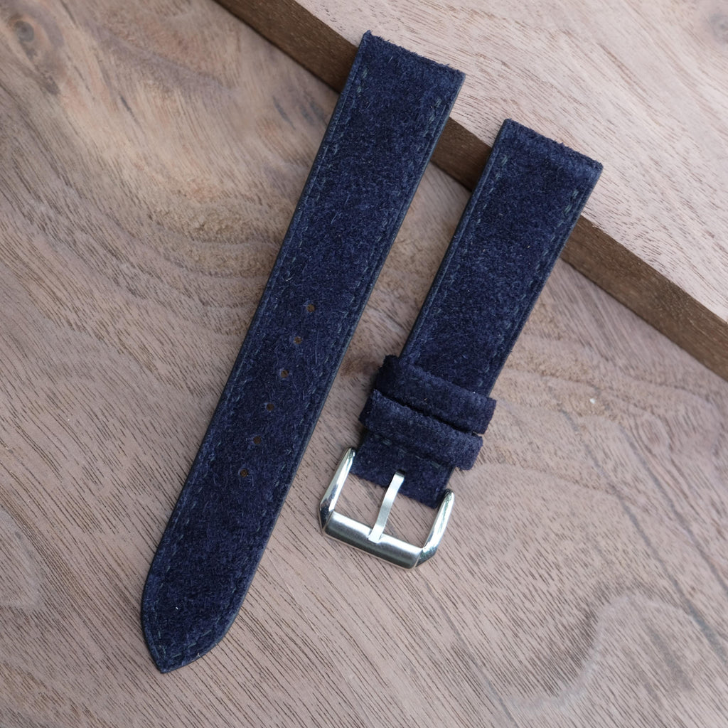 dark navy suede leather watch strap – photo 4