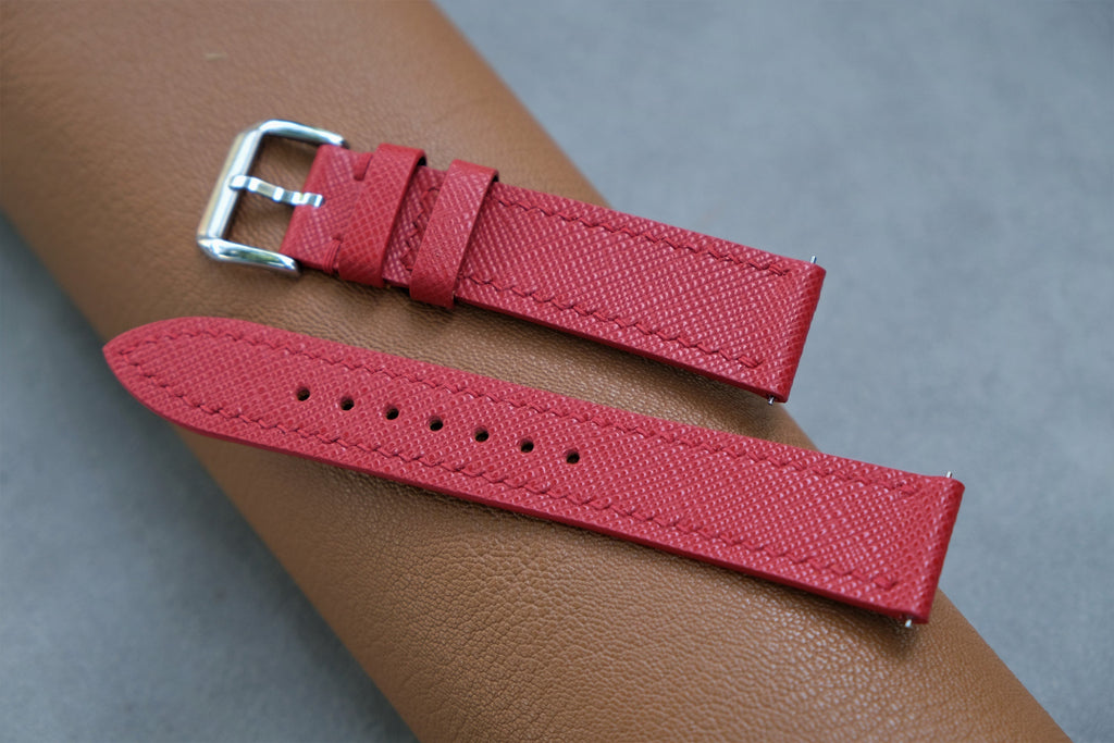 red saffiano leather watch strap – photo 5