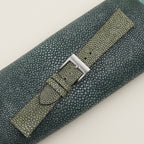 moss green stingray leather watch strap – photo 5