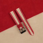 beige & red suede leather watch strap – photo 5