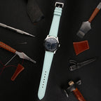 turquoise blue saffiano leather watch strap – photo 5