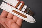 white canvas leather watch strap – photo 4