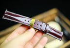 cherry brown shell cordovan leather watch strap – photo 3