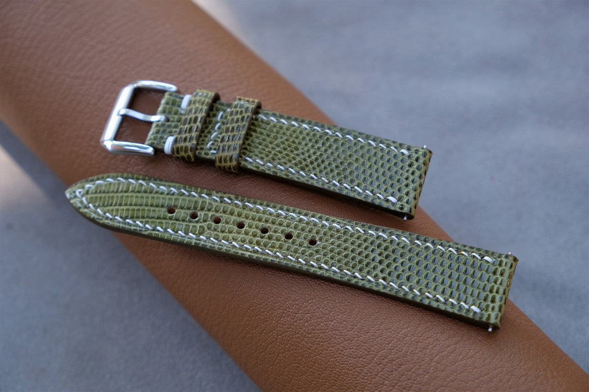 olive lizard leather watch strap – photo 5