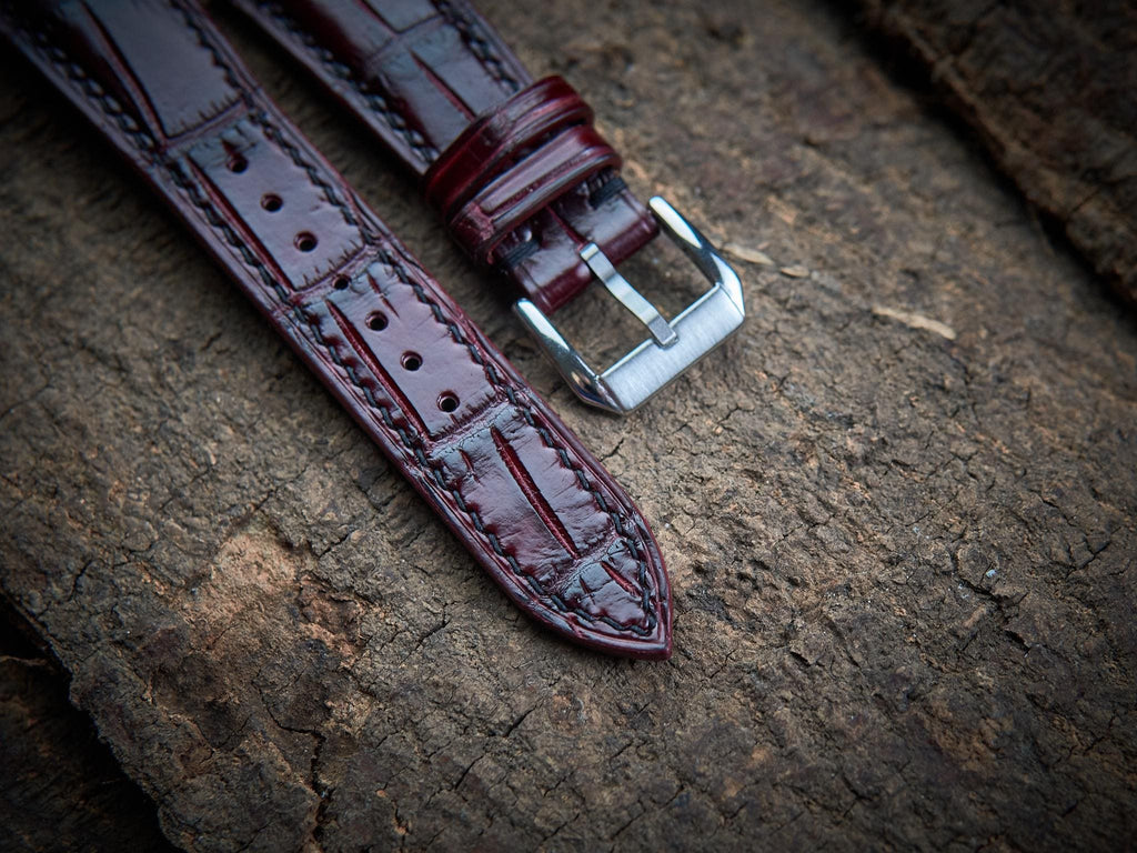 bordeaux alligator leather watch strap – photo 5
