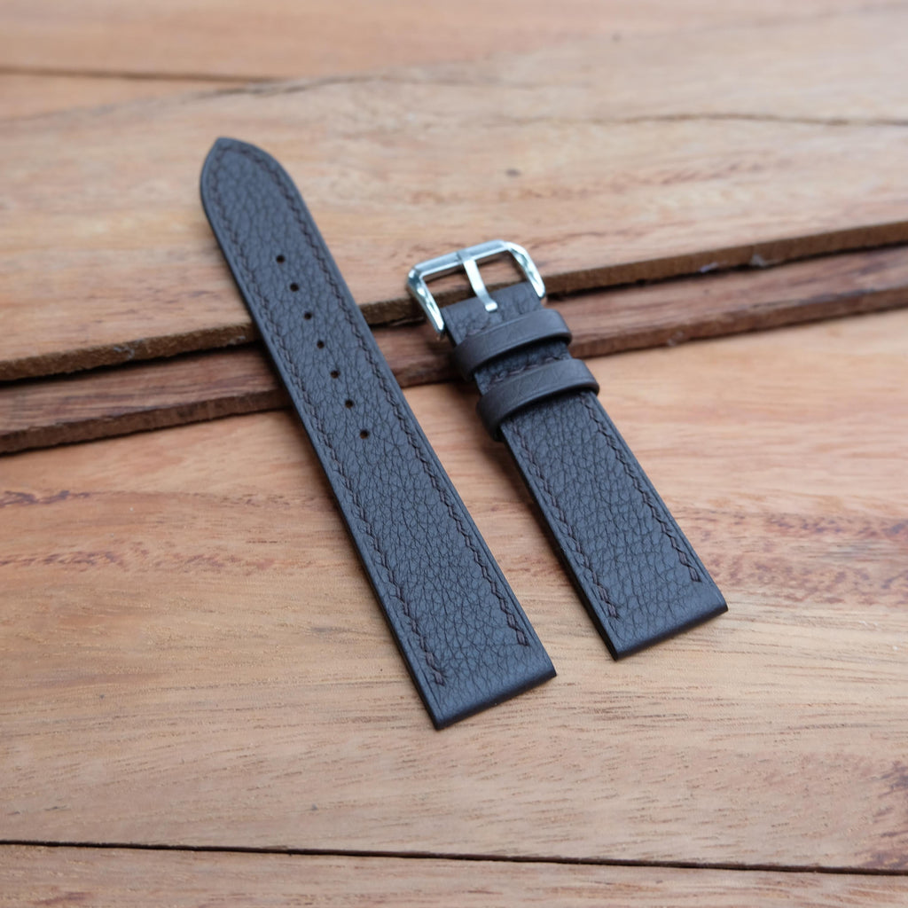 dark brown togo leather watch strap – photo 5