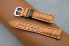 gold ostrich leather watch strap – photo 5