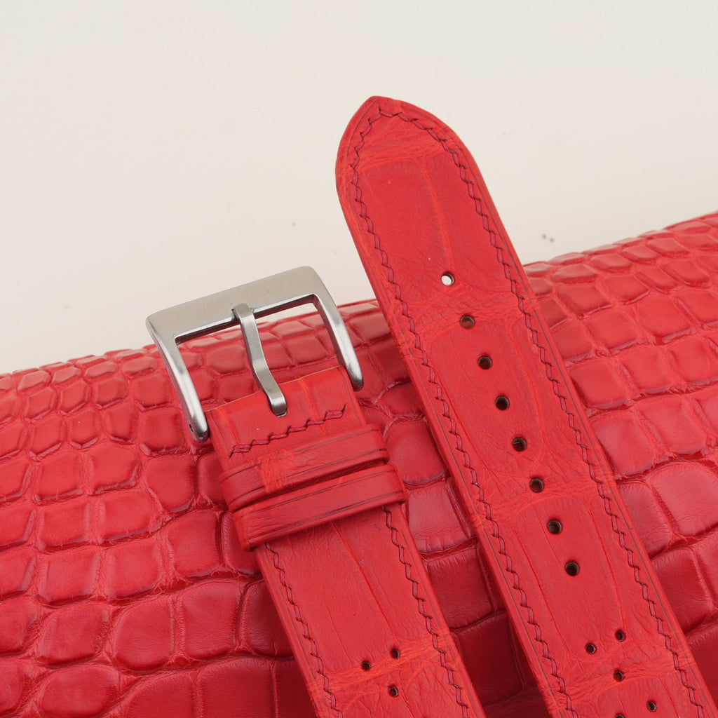 red alligator leather watch strap – photo 5