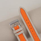 orange & pearl white epsom leather watch strap – photo 5