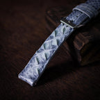 patina blue grey alligator leather watch strap – photo 5