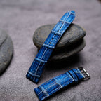 patina blue & light blue alligator leather watch strap – photo 4