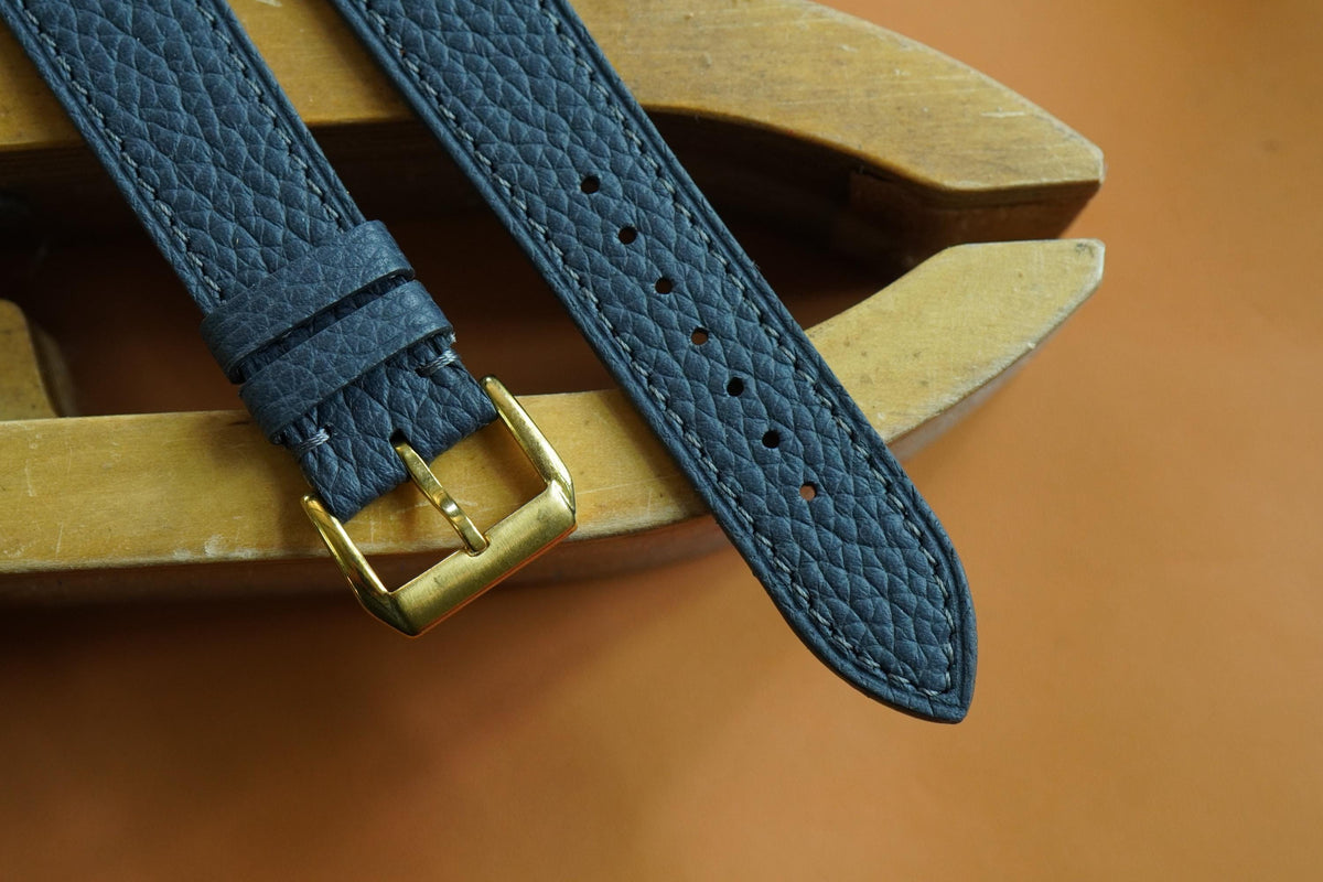 dark gray togo leather watch strap – photo 4