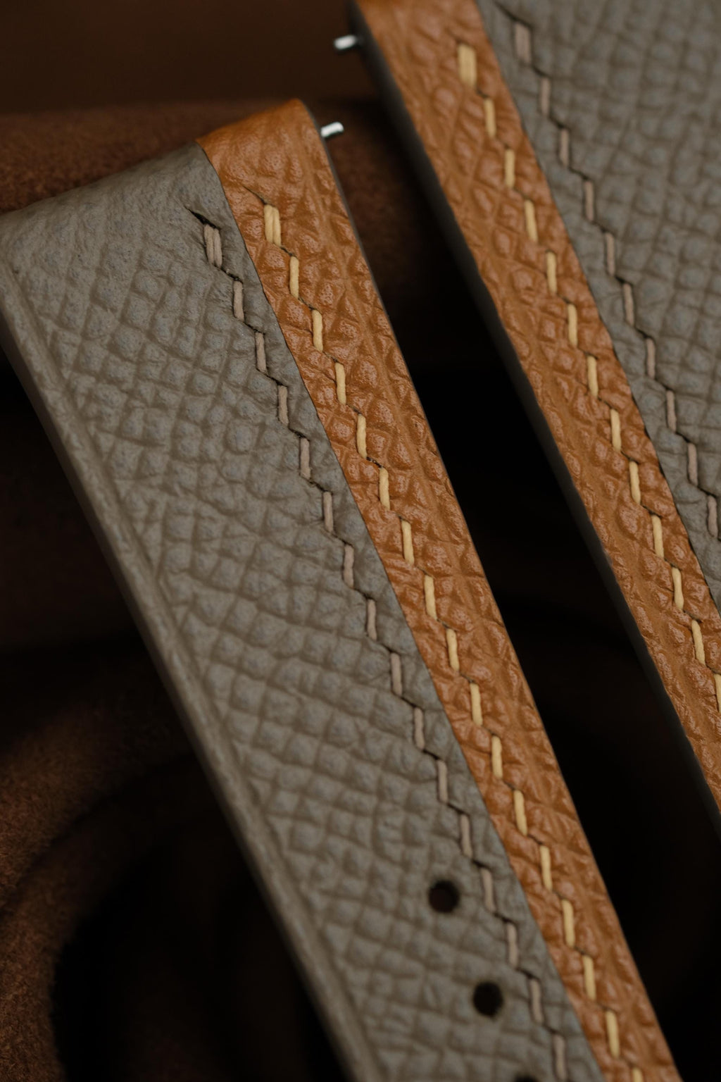 etoupe & gold epsom leather watch strap – photo 5