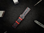 black & red vachetta leather watch strap – photo 5
