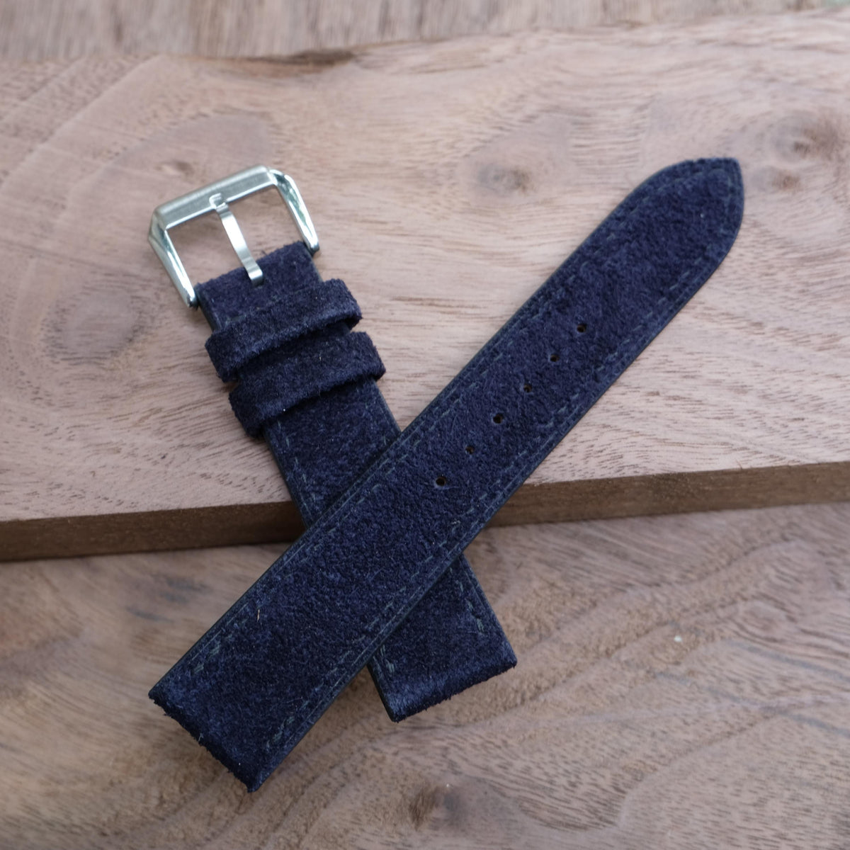 dark navy suede leather watch strap – photo 5