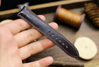 dark brown lizard leather watch strap – photo 3