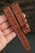 cognac alligator leather watch strap – photo 5