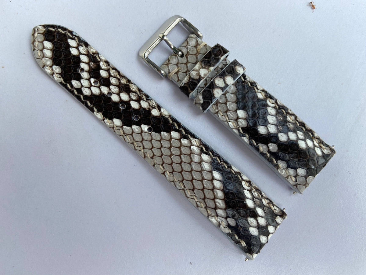 black gray python leather watch strap – photo 5