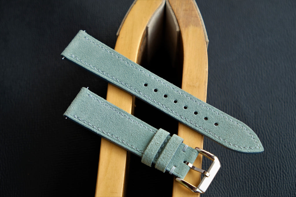 blue suede leather watch strap – photo 5