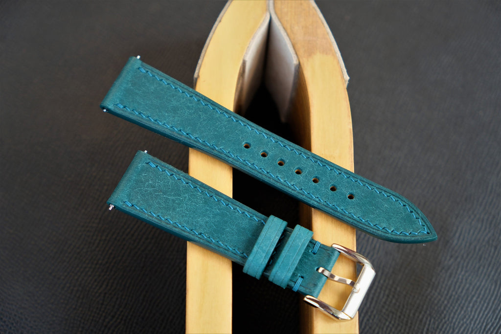 teal blue pueblo leather watch strap – photo 5