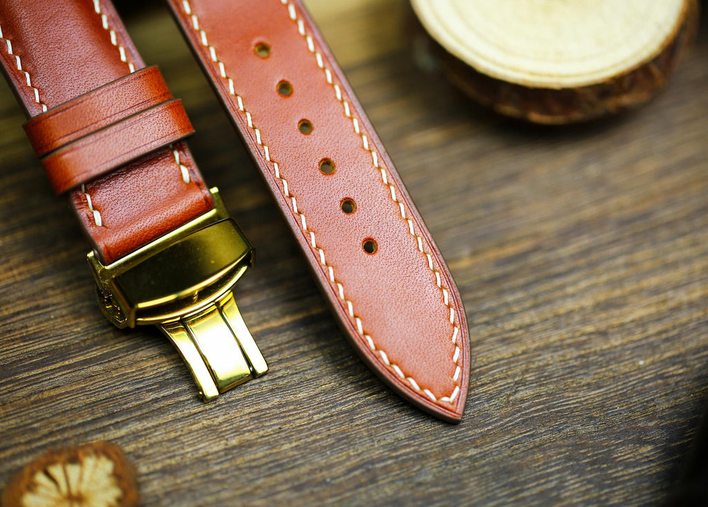 British Tan vachetta leather watch strap – photo 3