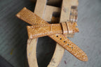 tan & chestnut ostrich leather watch strap – photo 5