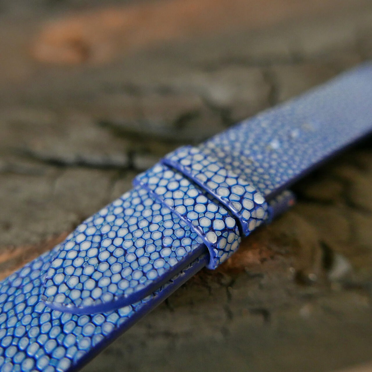 light blue stingray leather watch strap – photo 5
