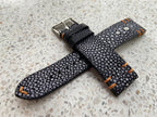 violet black stingray leather watch strap – photo 5