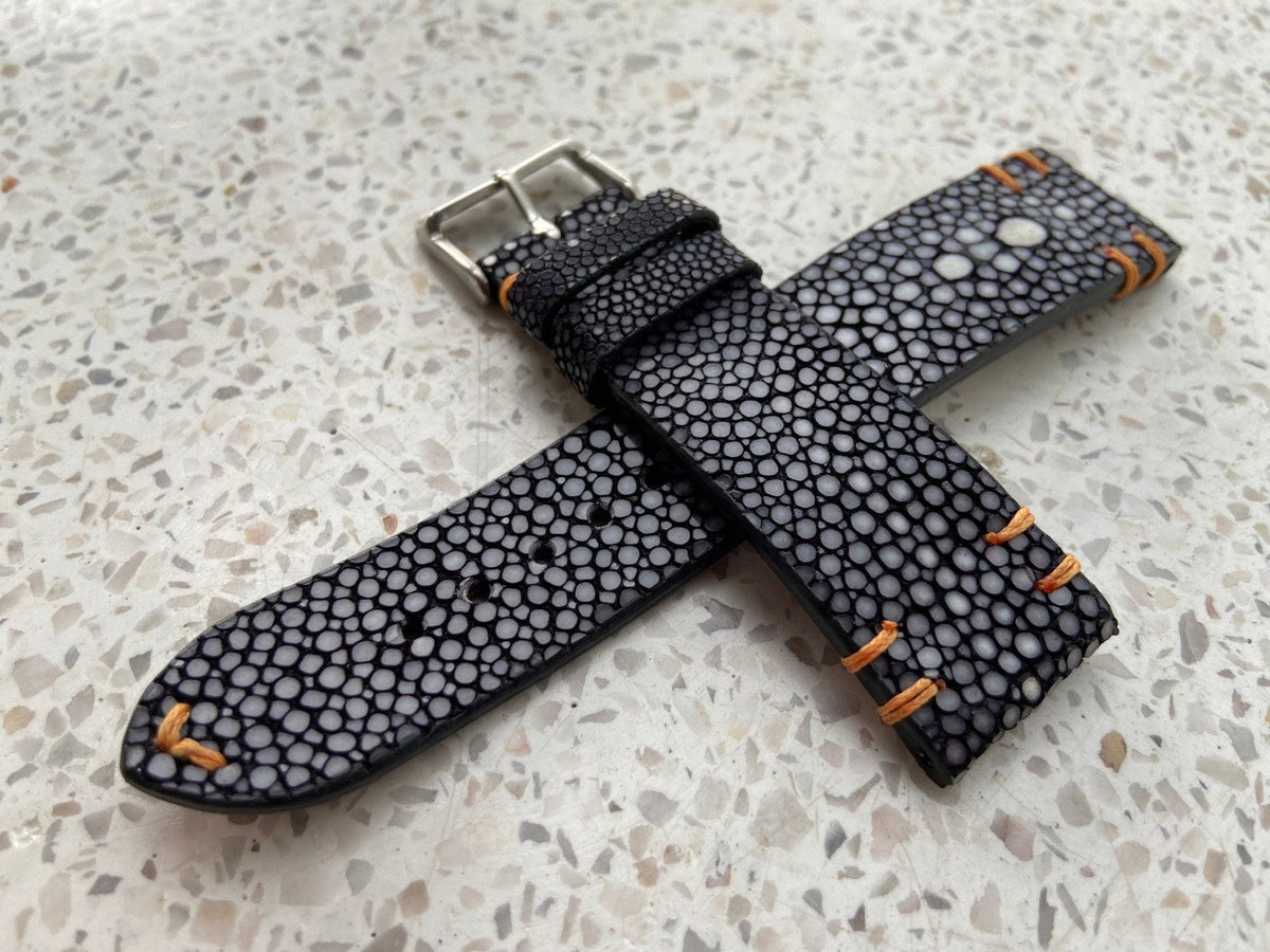 violet black stingray leather watch strap – photo 5