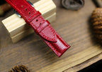 oxblood dark red lizard leather watch strap – photo 3