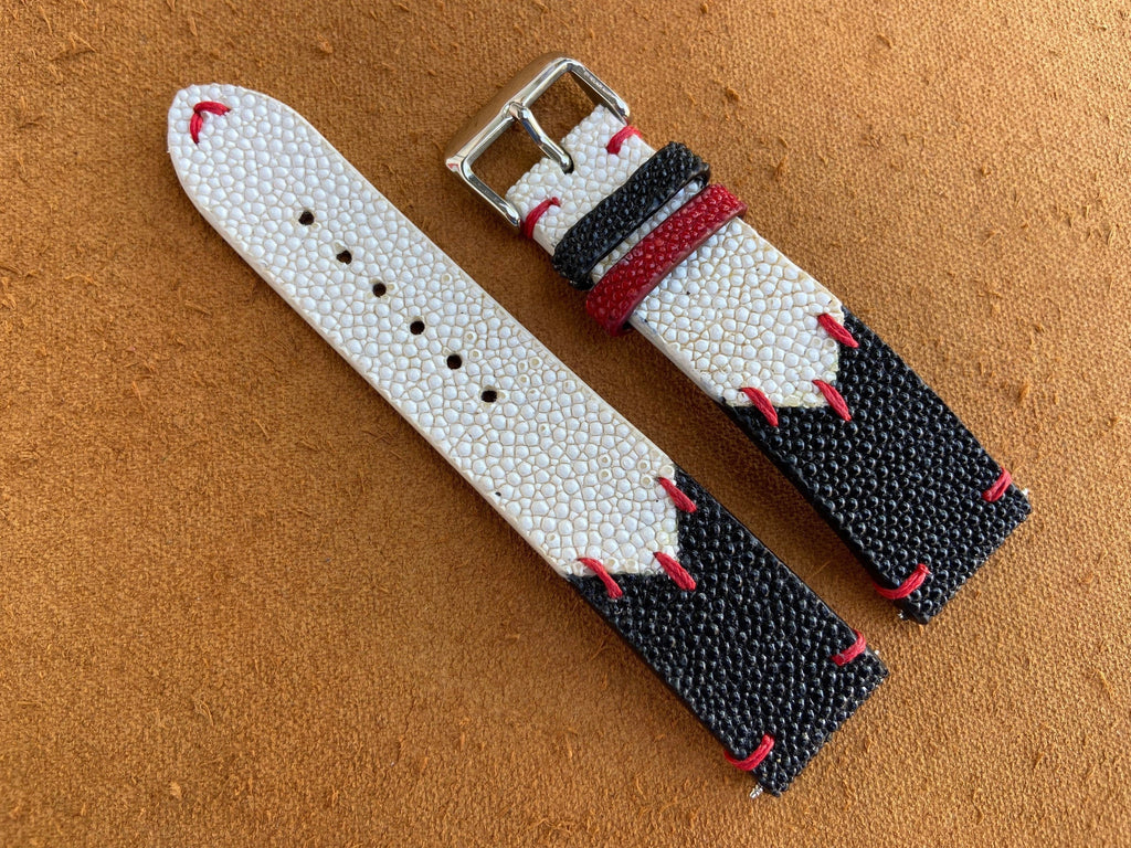black & white stingray leather watch strap – photo 5