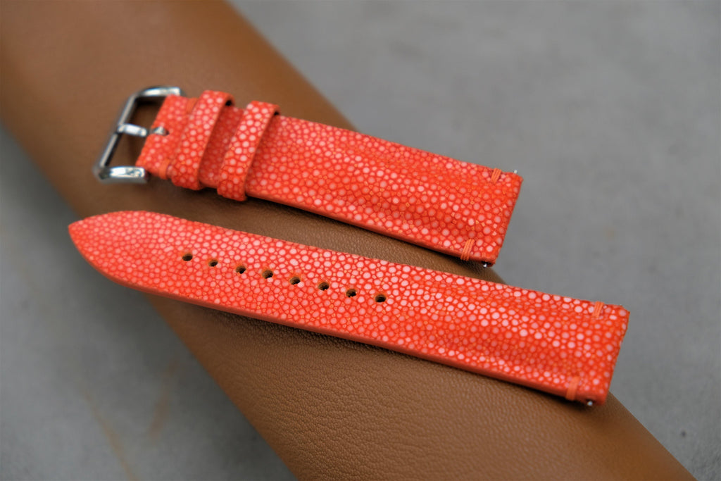 orange stingray leather watch strap – photo 5