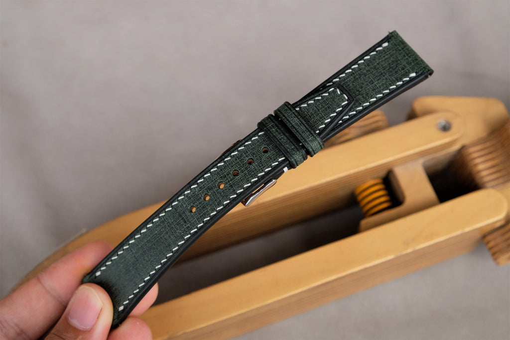 dark green babele leather watch strap – photo 6
