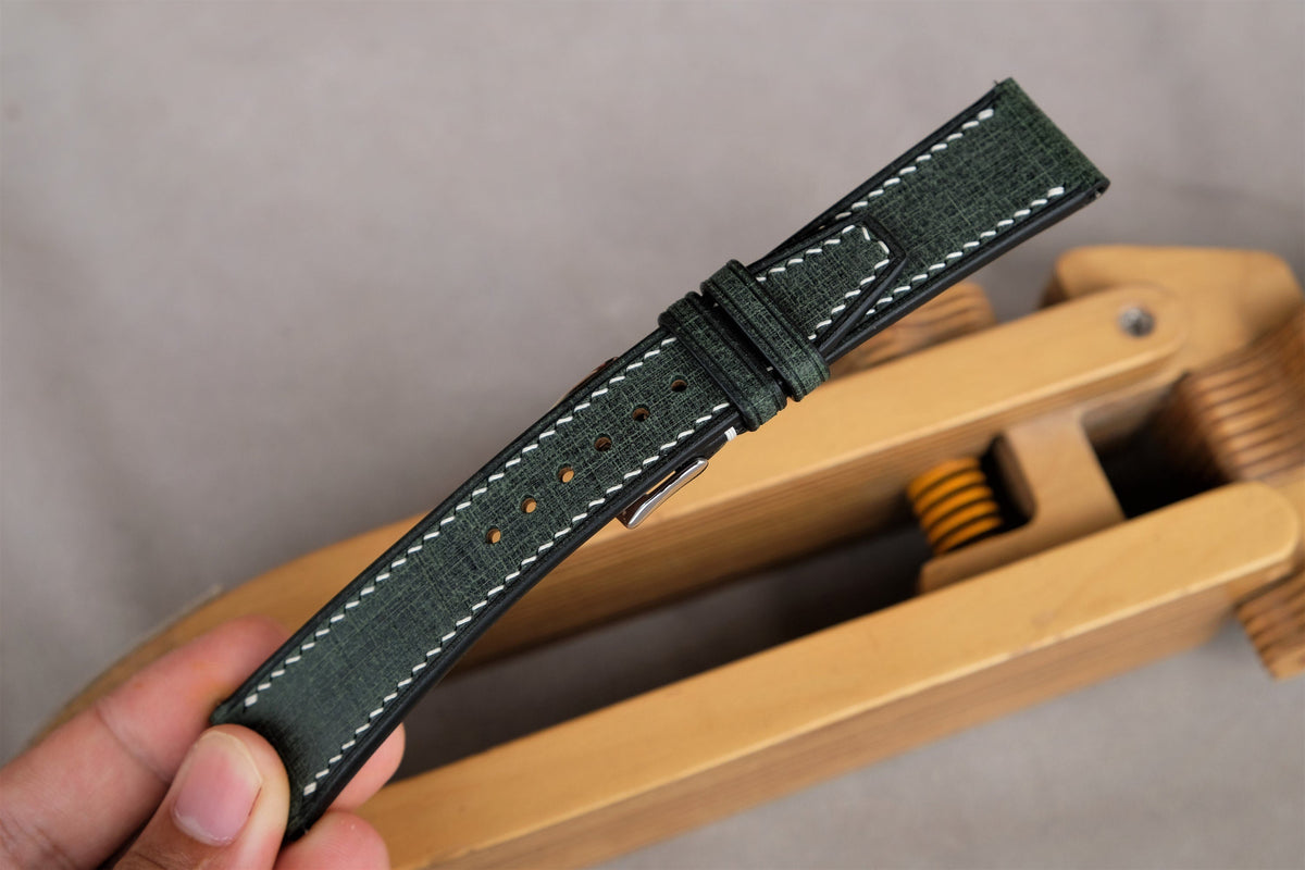dark green babele leather watch strap – photo 6