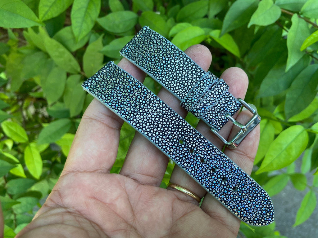 silver stingray leather watch strap – photo 6