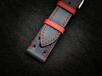 black & red vachetta leather watch strap – photo 6