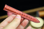 salmon pink alligator leather watch strap – photo 4
